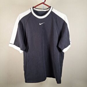 Nike Vintage Center Swoosh Heavy Cotton Warm Up Shirt Gym Training Short Sleeve